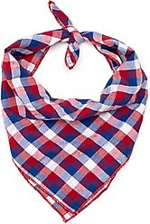 The Worthy Dog Check Dog Bandana, Red/White/Blue, Small