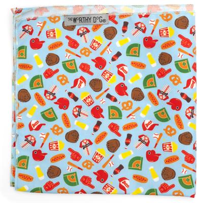 Show full view: The Worthy Dog Home Run Dog Bandana, Blue, Large slide 3 of 3