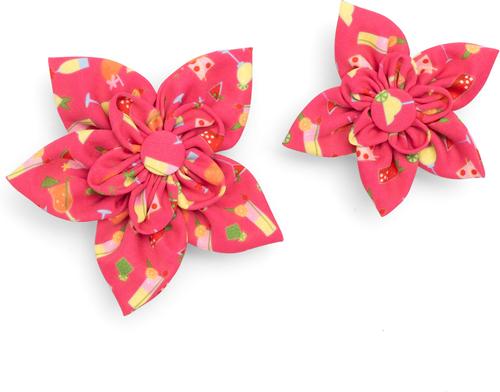 Show full view: The Worthy Dog Summer Cheer Flower Dog & Cat Collar Accessory, Fuchsia, Small slide 4 of 4