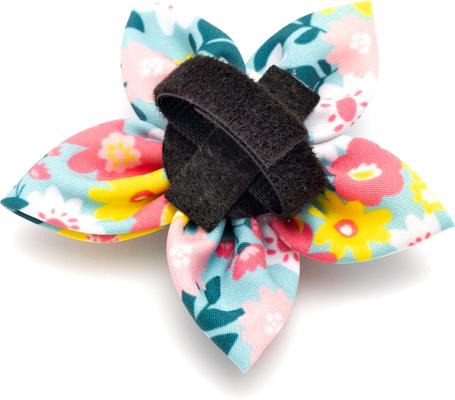Show full view: The Worthy Dog Spring Bouquet Flower Dog & Cat Collar Accessory, Blue, Small slide 3 of 3