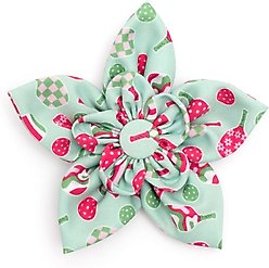 The Worthy Dog Pickleball Flower Dog & Cat Collar Accessory, Pink, Small