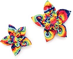 The Worthy Dog Kaleidoscope Flower Dog & Cat Collar Accessory, Multicolored, Small slide 2 of 3