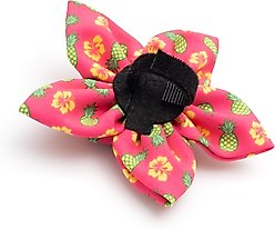 The Worthy Dog Pineapples Flower Dog & Cat Collar Accessory, Pink, Large slide 2 of 3