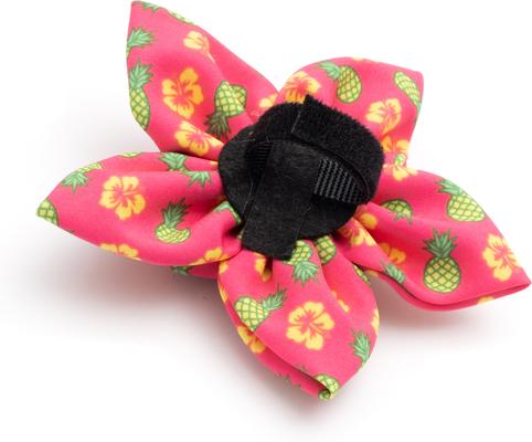 Show full view: The Worthy Dog Pineapples Flower Dog & Cat Collar Accessory, Pink, Large slide 3 of 3