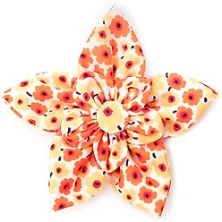 The Worthy Dog Fleurs Flower Dog & Cat Collar Accessory, Yellow, Small