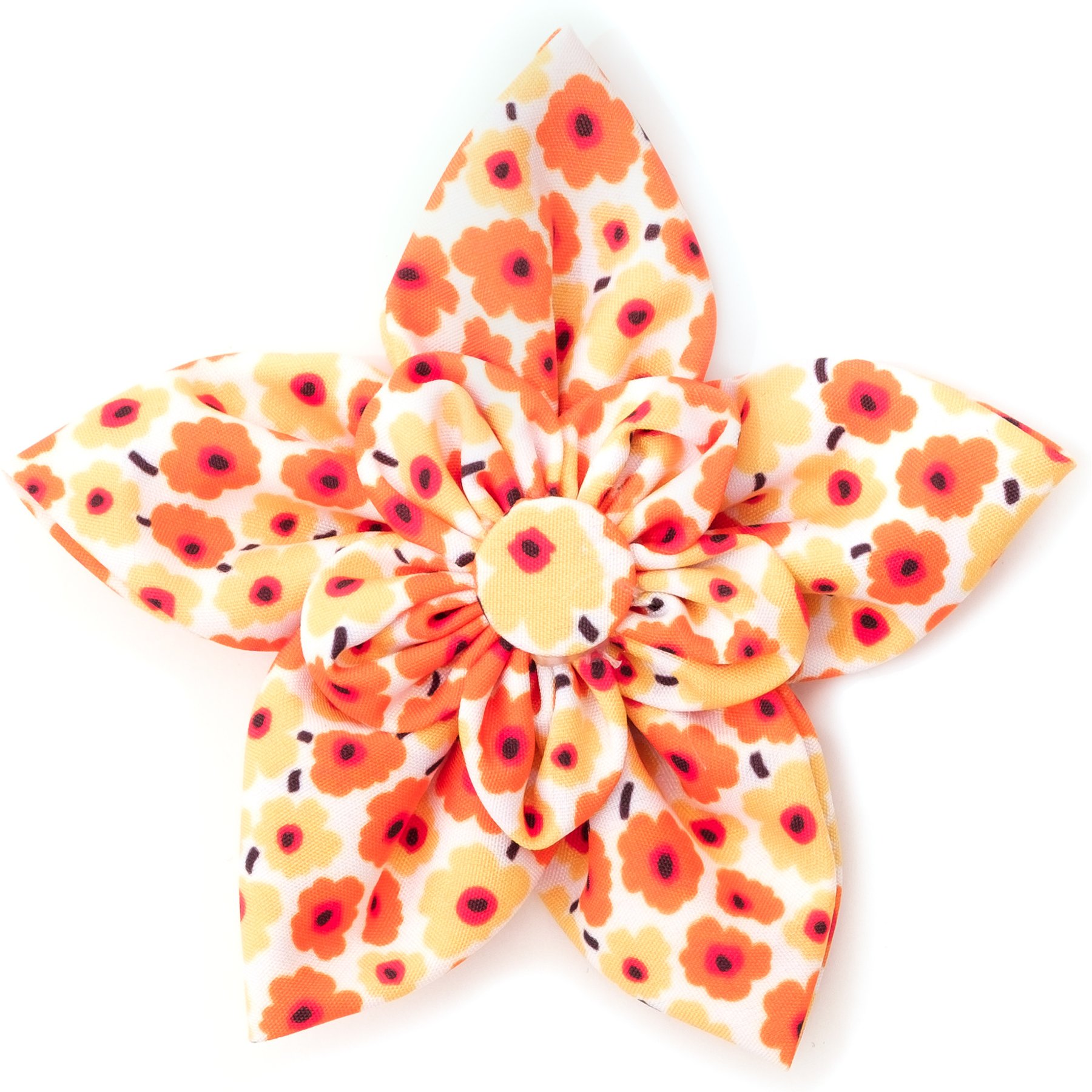 The Worthy Dog Fleurs Flower Dog & Cat Collar Accessory, Yellow, Large