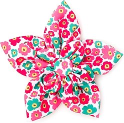 The Worthy Dog Fleurs Flower Dog & Cat Collar Accessory, Pink, Small