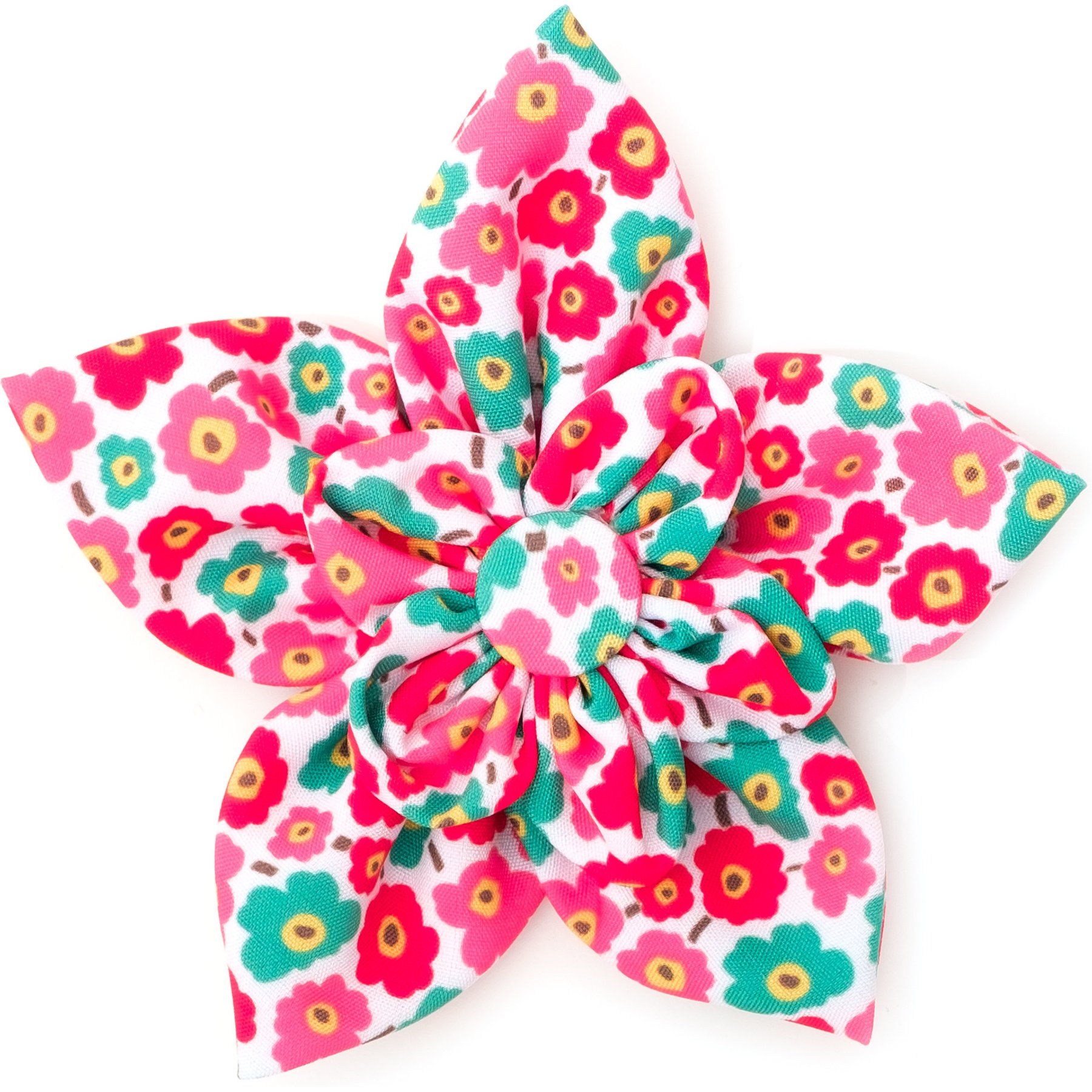The Worthy Dog Fleurs Flower Dog & Cat Collar Accessory, Pink, Large