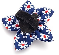 The Worthy Dog Daisies Flower Dog & Cat Collar Accessory, Navy, Small slide 2 of 3