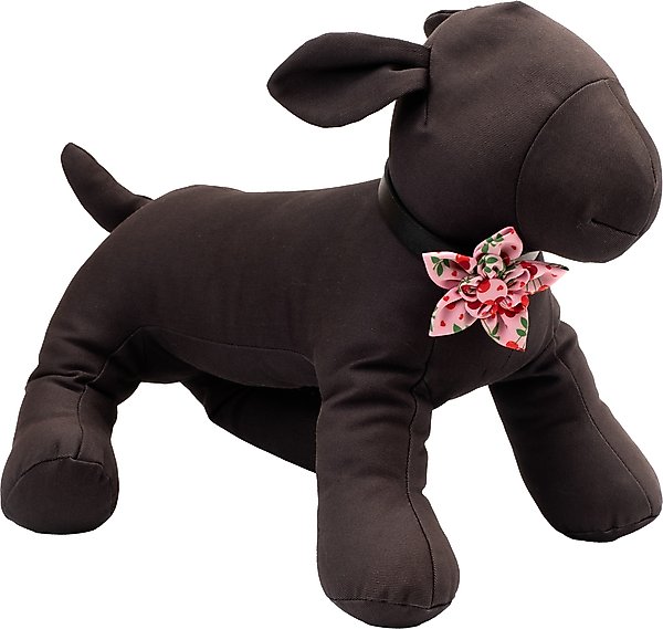Show full view: The Worthy Dog Cherries Jubilee Flower Dog & Cat Collar Accessory, Pink, Large slide 3 of 4