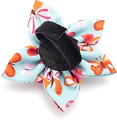 The Worthy Dog Butterflies Flower Dog & Cat Collar Accessory, Pale Blue, Large slide 2 of 3