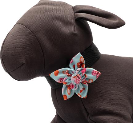 Show full view: The Worthy Dog Butterflies Flower Dog & Cat Collar Accessory, Pale Blue, Small slide 2 of 3