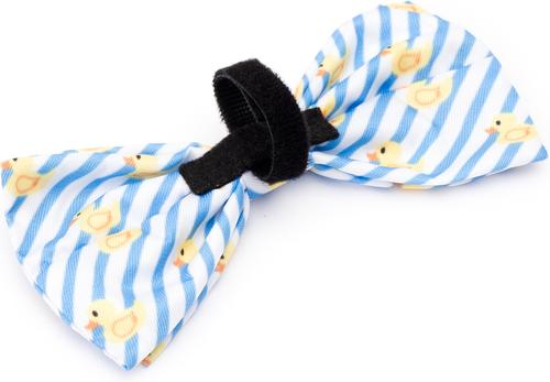 Show full view: The Worthy Dog Stripe Rubber Duck Dog Bow Tie, Light Blue/White, Large slide 3 of 3