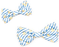The Worthy Dog Stripe Rubber Duck Dog Bow Tie, Light Blue/White, Small slide 2 of 3