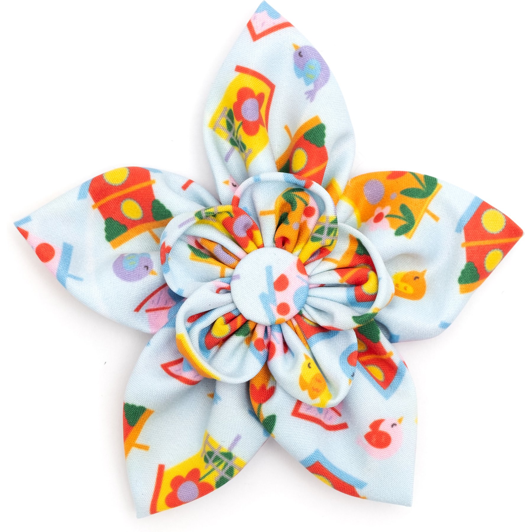 The Worthy Dog Birdhouses Flower Dog & Cat Collar Accessory, Blue, Small