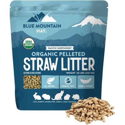 Blue Mountain Hay Blue Mountain Hay Organic Wheat Straw Small Pet Litter, 20-lb