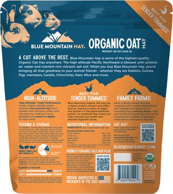 Show full view: Blue Mountain Hay Small Animal Food High Altitude Organic Oat Hay Small Animal Food, 48-oz slide 6 of 7