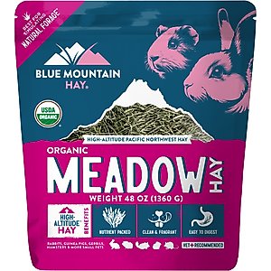 Blue Mountain Hay Small Animal Food High Altitude Organic Meadow Hay Small Animal Food, 48-oz