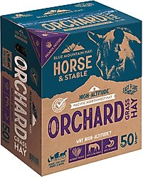 Blue Mountain Hay High Altitude Orchard Grass Hay Easy Flake Box Horse Feed, 50-lb