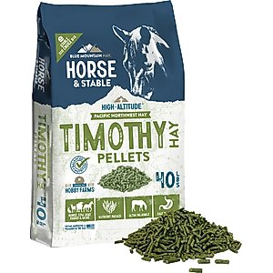 Blue Mountain Hay High Altitude Timothy Hay Pellets Horse Feed, 40-lb