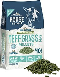 Blue Mountain Hay High Altitude Teff Grass Hay Pellets Horse Feed, 40-lb