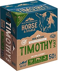 Blue Mountain Hay High Altitude Timothy Hay Easy Flake Box Horse Feed, 50-lb