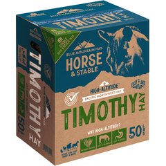 Blue Mountain Hay High Altitude Timothy Hay Easy Flake Box Horse Feed, 50-lb