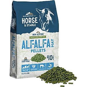 Blue Mountain Hay High Altitude Alfalfa Hay Pellets Horse Feed, 40-lb