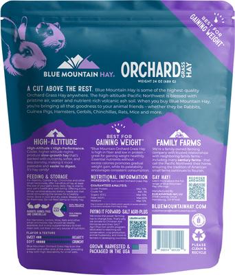 Show full view: Blue Mountain Hay Small Animal Food High Altitude Orchard Grass Hay Small Animal Food, 24-oz slide 5 of 6