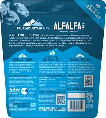 Show full view: Blue Mountain Hay Small Animal Food High Altitude Alfalfa Hay Small Animal Food, 48-oz slide 5 of 6