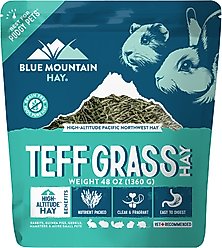 Blue Mountain Hay Small Animal Food High Altitude Teff Grass Hay Small Animal Food, 48-oz