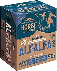 Blue Mountain Hay High Altitude Alfalfa Hay Easy Flake Box Horse Feed, 50-lb