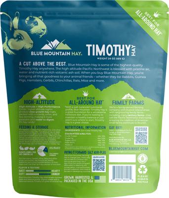 Show full view: Blue Mountain Hay Small Animal Food High Altitude Timothy Hay Small Animal Food, 24-oz slide 5 of 6