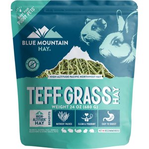 Blue Mountain Hay Small Animal Food High Altitude Teff Grass Hay Small Animal Food, 24-oz