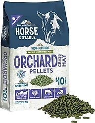 Blue Mountain Hay High Altitude Orchard Grass Hay Pellets Horse Feed, 40-lb