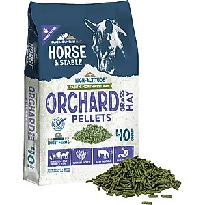 Blue Mountain Hay High Altitude Orchard Grass Hay Pellets Horse Feed, 40-lb