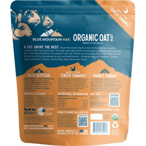 Blue Mountain Hay Small Animal Food High Altitude Organic Oat Hay Small Animal Food, 24-oz