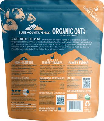 Show full view: Blue Mountain Hay Small Animal Food High Altitude Organic Oat Hay Small Animal Food, 24-oz slide 6 of 7