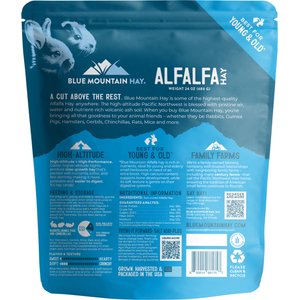 Blue Mountain Hay Small Animal Food High Altitude Alfalfa Hay Small Animal Food, 24-oz