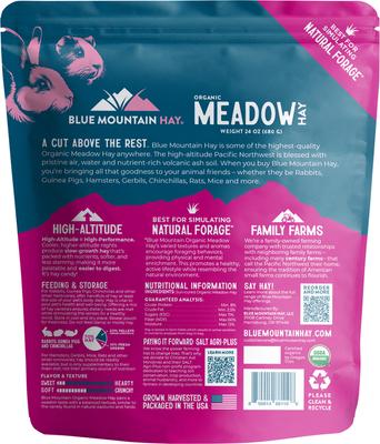 Show full view: Blue Mountain Hay Small Animal Food High Altitude Organic Meadow Hay Small Animal Food, 24-oz slide 6 of 7