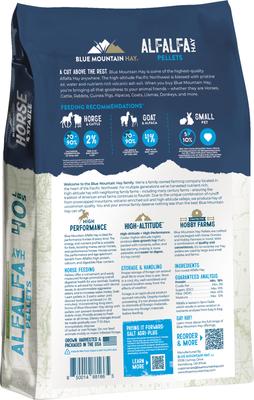 Show full view: Blue Mountain Hay High Altitude Alfalfa Hay Pellets Horse Feed, 40-lb slide 5 of 6