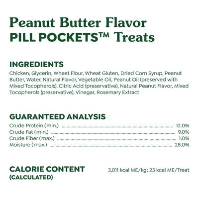 Greenies Pill Pockets Canine Real Peanut Butter Flavor Dog Treats