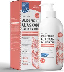 Chew + Heal MSC-Certified Pure Wild-Caught Alaskan Salmon Oil Skin & Coat Supplement for Dogs, 16-fl oz bottle