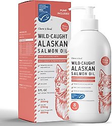 Chew + Heal MSC-Certified Pure Wild-Caught Alaskan Salmon Oil Skin & Coat Supplement for Dogs, 8-fl oz bottle
