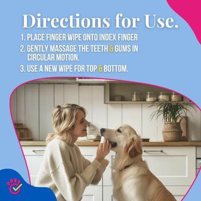 Show full view: Dr. Paws Dog Dental Finger Wipes, 50 count slide 6 of 6