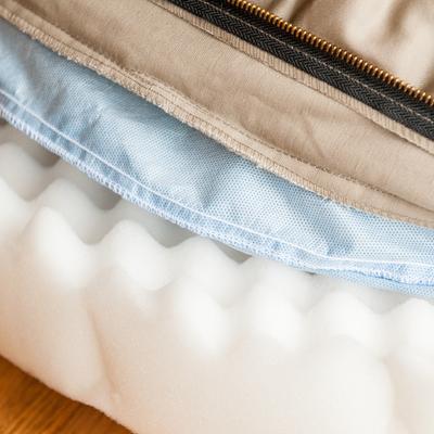 Show full view: Snoozer Pet Products Microsuede Orthopedic Round Dog Bed, Marmot Sand, Large slide 3 of 6