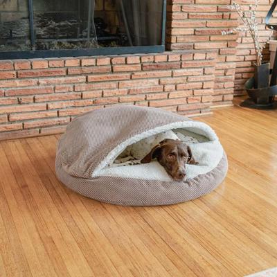 Show full view: Snoozer Pet Products Microsuede Round Dog Bed, Marmot Taupe, Large slide 2 of 6
