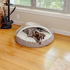 Snoozer Pet Products Microsuede Round Dog Bed, Marmot Taupe, Large