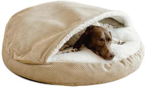 Show full view: Snoozer Pet Products Microsuede Round Dog Bed, Marmot Sand, Small slide 3 of 6