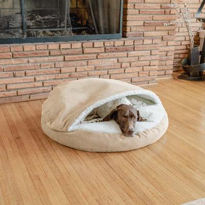 Show full view: Snoozer Pet Products Microsuede Round Dog Bed, Marmot Sand, Small slide 2 of 6
